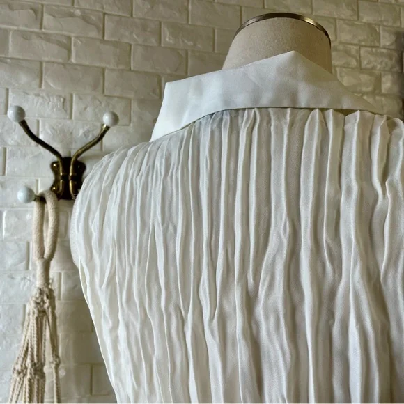 SOLD Vintage Y2K Early 2000s Whimsigoth White Chiffon + Lace Ruffle Hem Top - Picture 11 of 15
